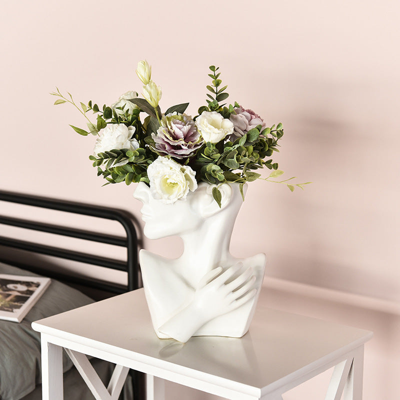 Modern Human Head Flower Vase