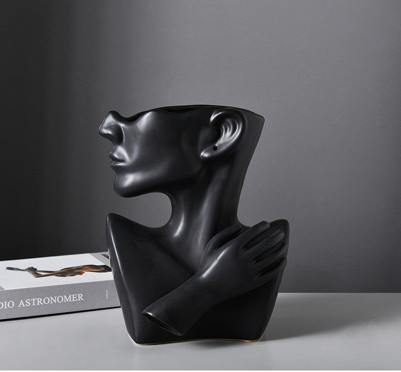 Modern Human Head Flower Vase