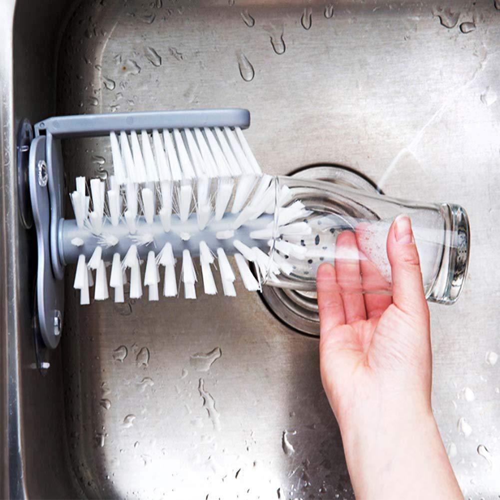 2 In 1 Cup Scrubber Glass Cleaner Bottles Brush