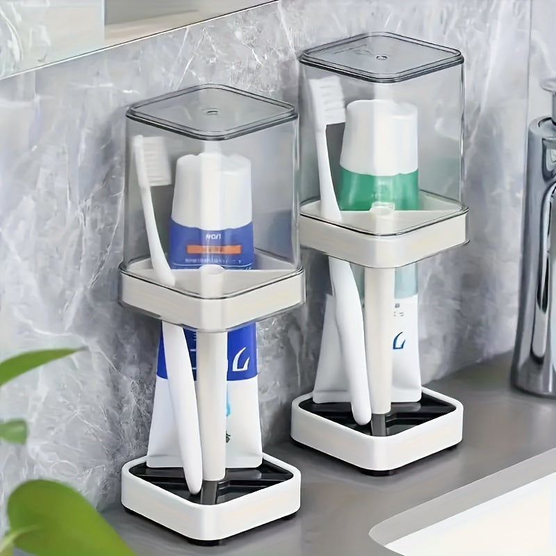 Toothbrush Holder Stand with Transparent Mouthwash Cup