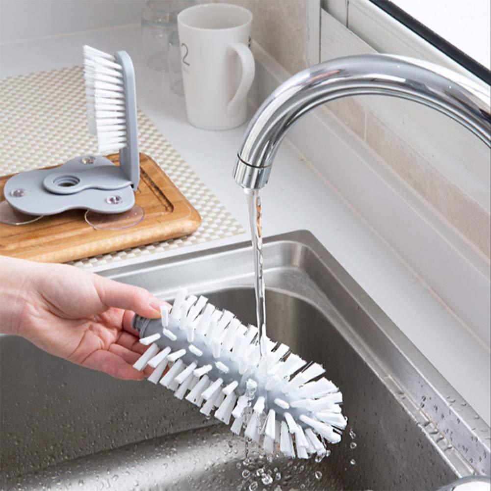 2 In 1 Cup Scrubber Glass Cleaner Bottles Brush