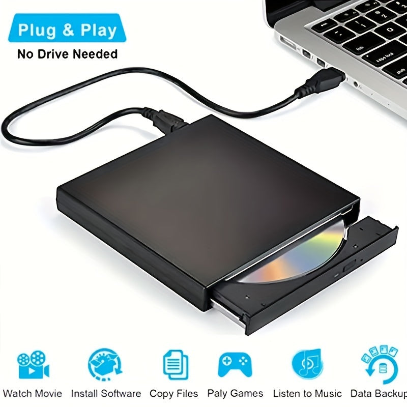 Slim Portable External CD/DVD Drive