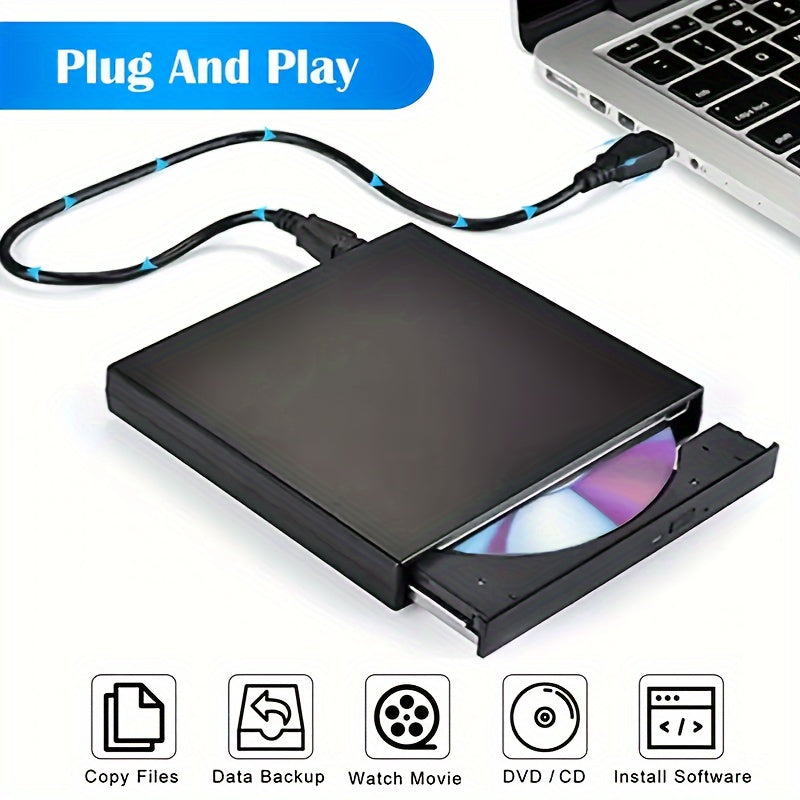 Slim Portable External CD/DVD Drive