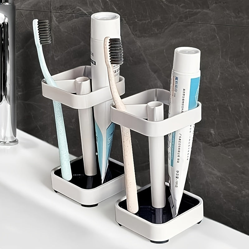 Toothbrush Holder Stand with Transparent Mouthwash Cup