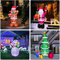 Christmas LED Lights Glowing Santa Tree Snowman