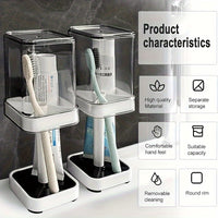 Toothbrush Holder Stand with Transparent Mouthwash Cup