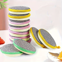 12-Pack Double-Sided Round Scouring Pads for Kitchen Cleaning