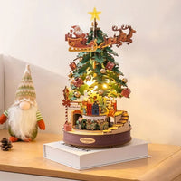 Wooden 3D Model Music Box Christmas Melody Tree